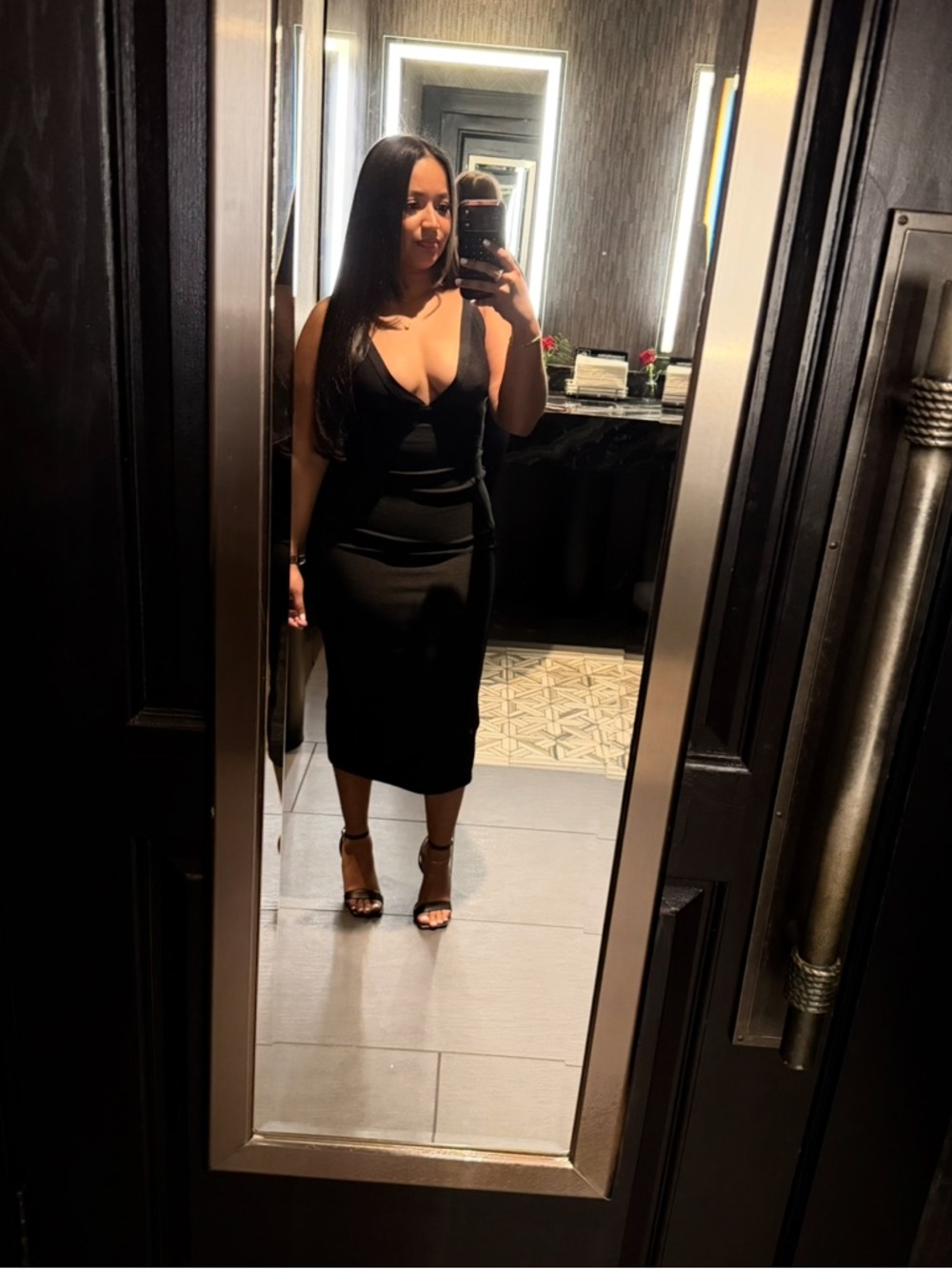 Fashion Nova Black Backless Bandage Midi Dress - Picture 2 of 5